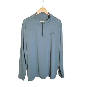 Nike Dri Fit Men's Gray Quarter Zip Lightweight Long Sleeve Pullover Size XL